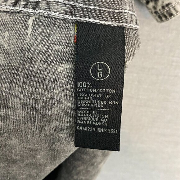 Buffalo David Bitton Cotton Shirt Mens Large Acid Wash Short Sleeve Button Up - Picture 2 of 8